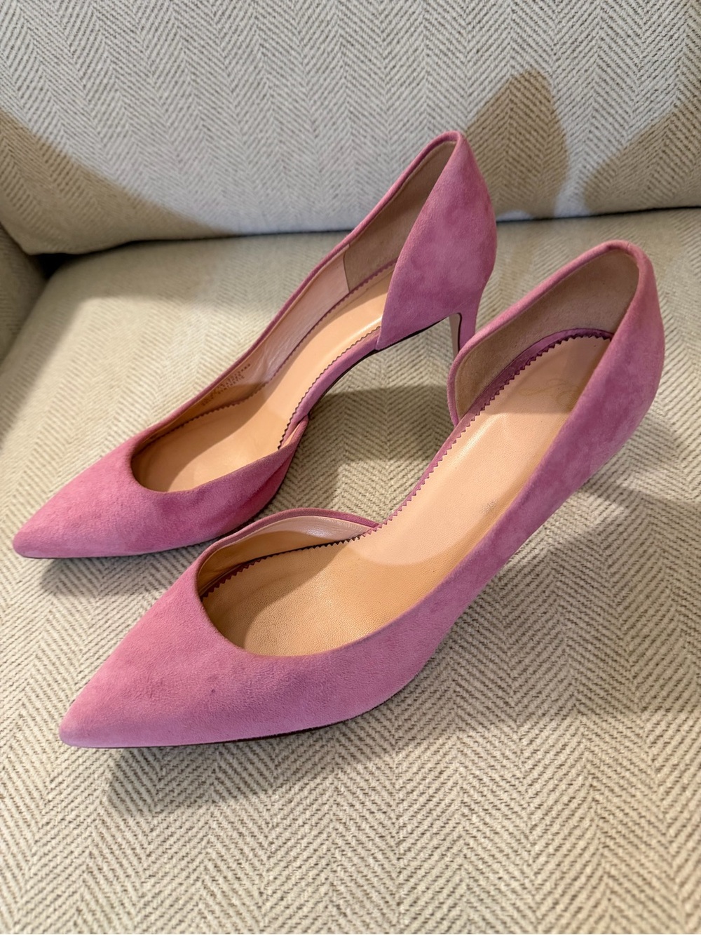 J. Crew Mauve Pink Suede Pointed-Toe Pumps